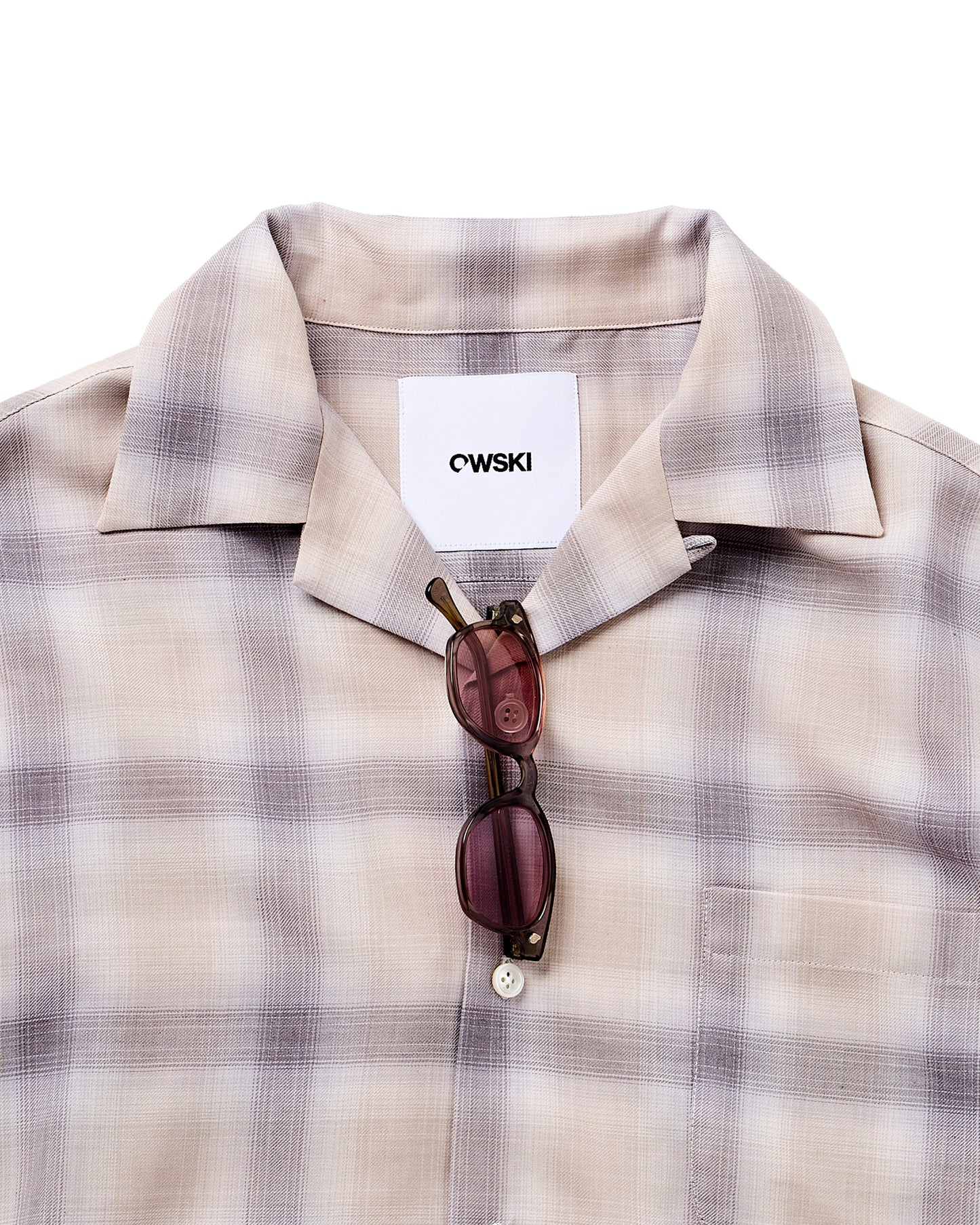 OPEN COLLAR SHIRT / GRAY