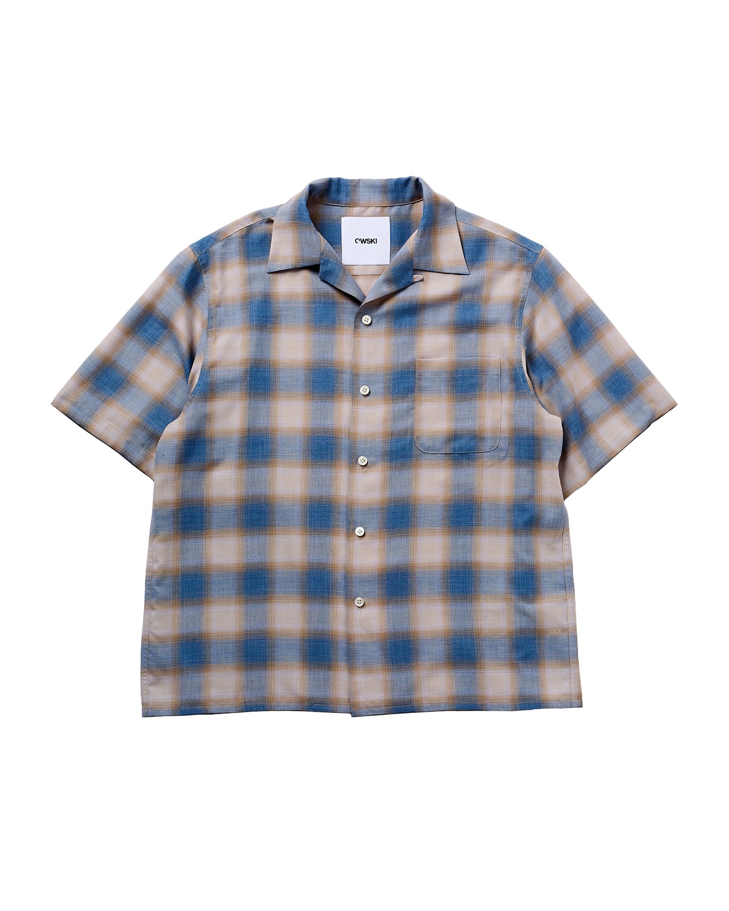 OPEN COLLAR SHIRT / BLUE