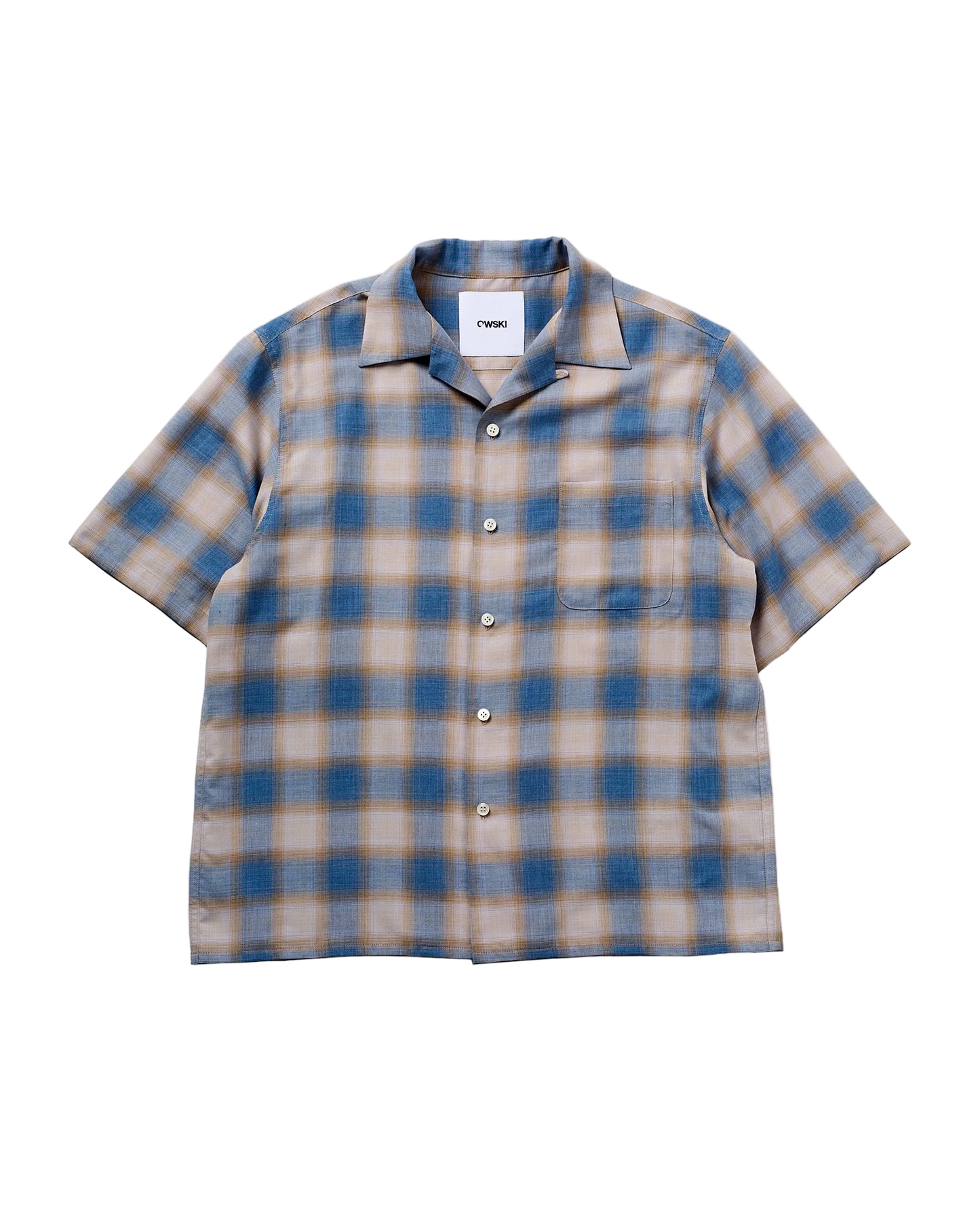OPEN COLLAR SHIRT / BLUE
