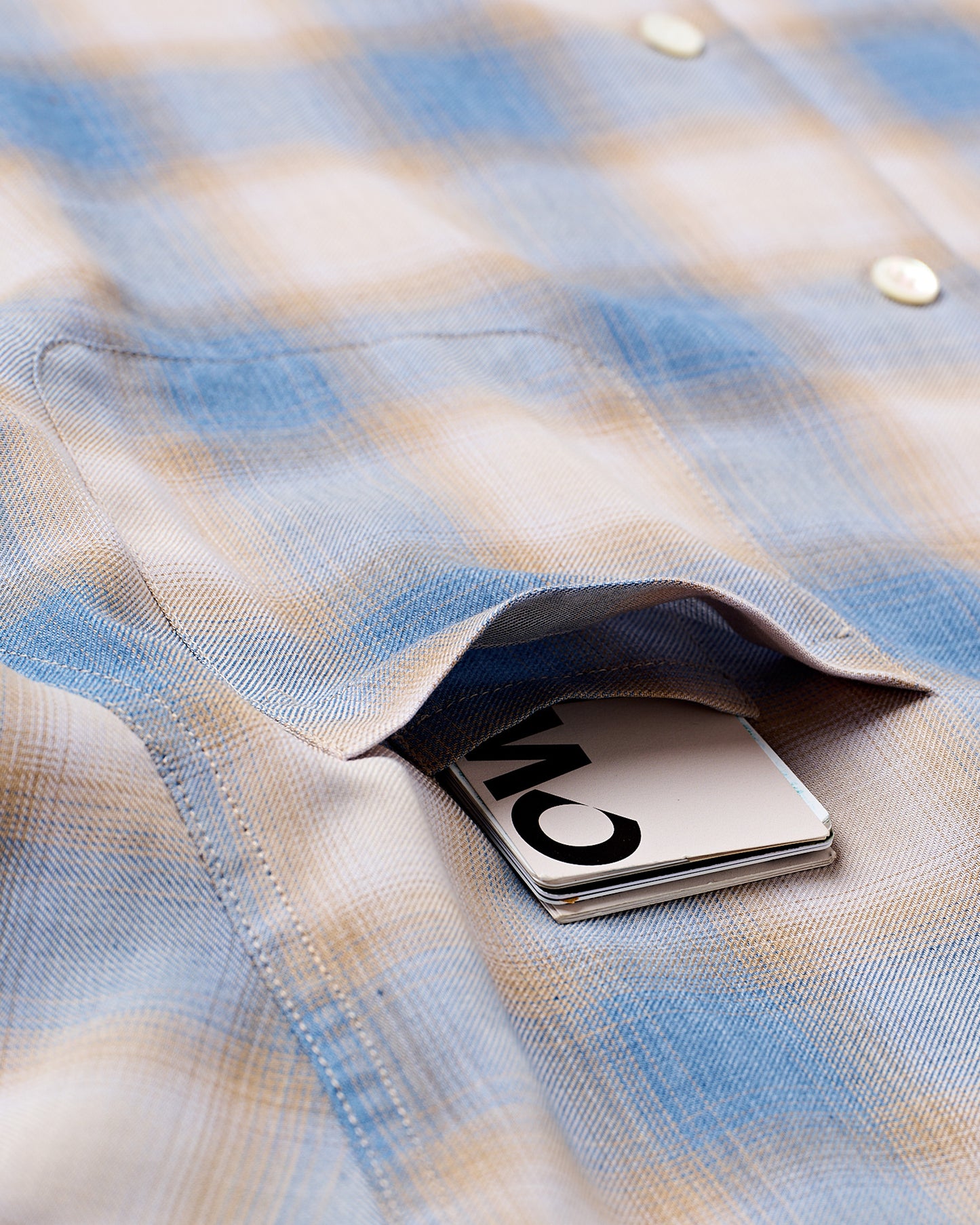 OPEN COLLAR SHIRT / BLUE