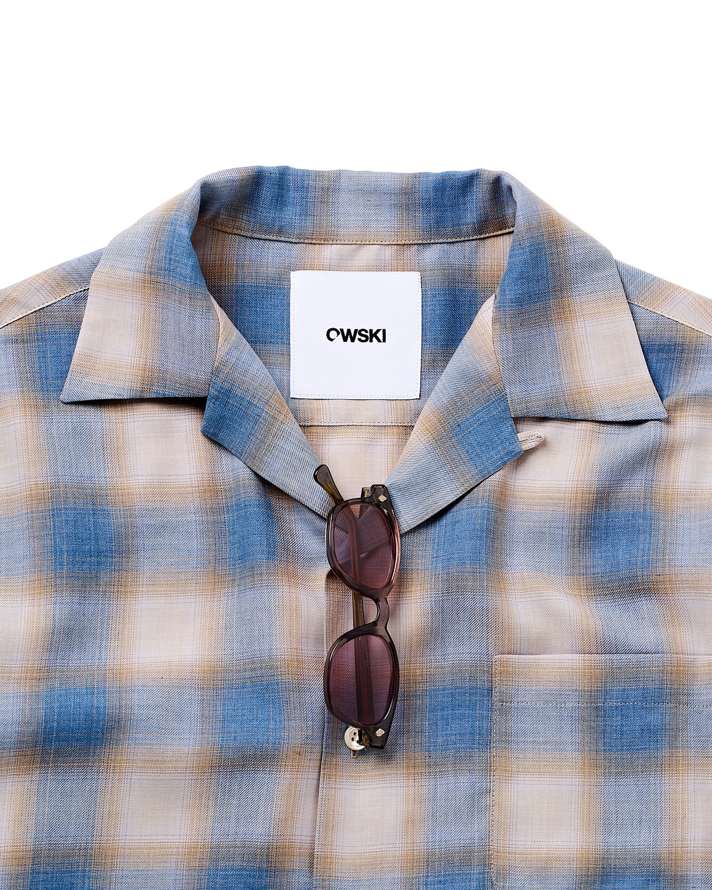OPEN COLLAR SHIRT / BLUE