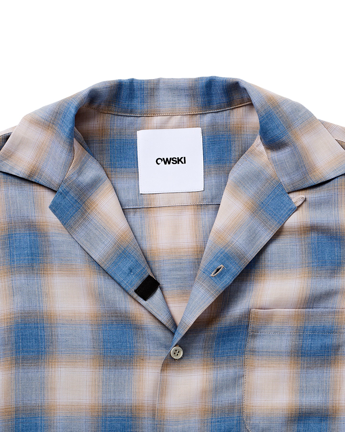 OPEN COLLAR SHIRT / BLUE